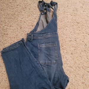 Women's Cropped Denim Overalls